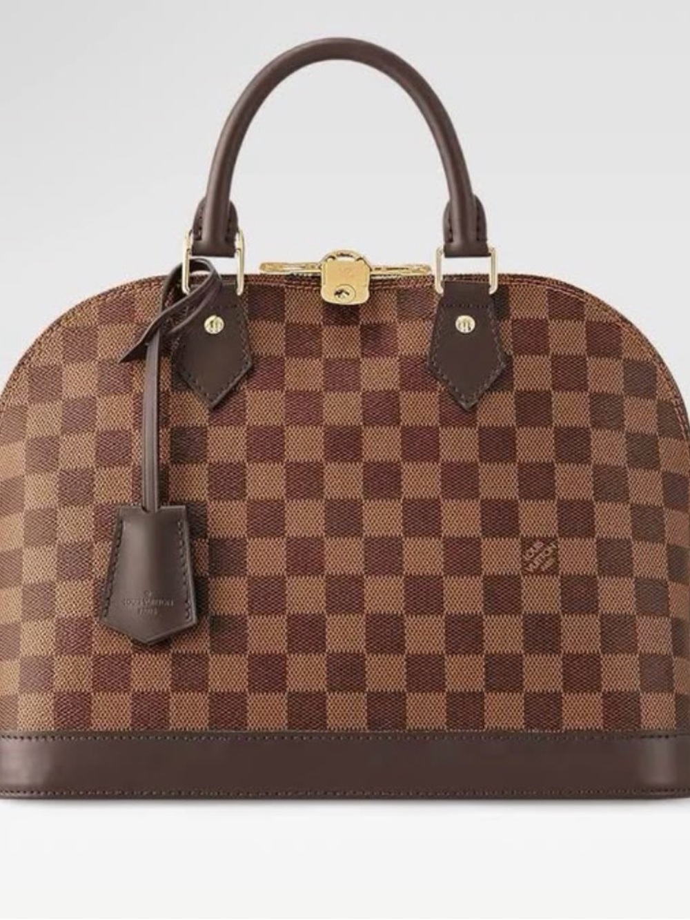Louis Vuitton Alma Pm Brown Damier Ebene Dome Satchel